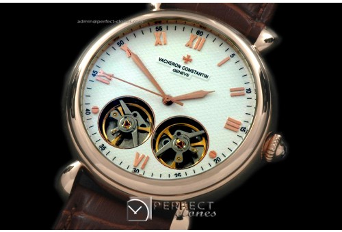 VCM10003 Malte Duo Tourbillon RG/LE White Asian 2813