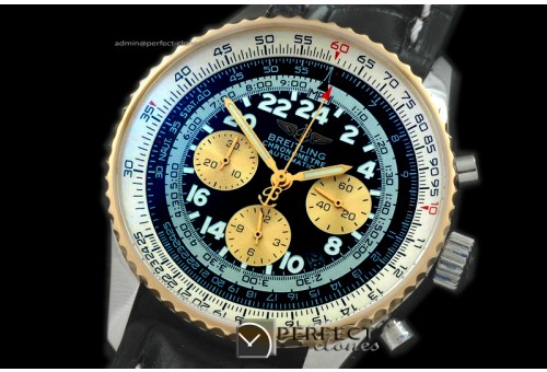 BLNVC10012L Navitimer Cosmonaute SS/YG/LE Black Asia 7750
