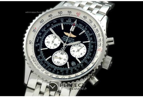BLNV10102S Navitimer SS/SS Black Jap Quartz Chrono