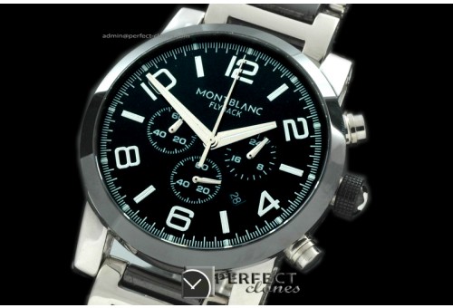 MB10058 Timewalker Chronograph SS/Cer/SS Black Quartz Chrono