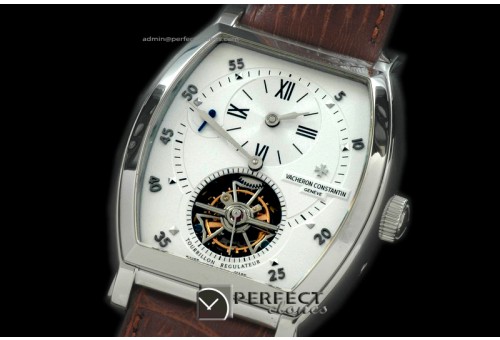 VCM00106 Malte Regulator Tourbillon SS/LE Wht Dial Flying Tourbi