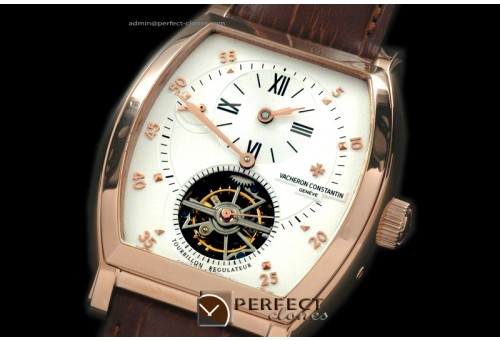 VCM00108 Malte Regulator Tourbillon RG/LE Wht Dial Flying Tourbi