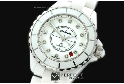 CHA00186 J12 BN Limited Ed White Ceramic Men Asia Eta 2824-2