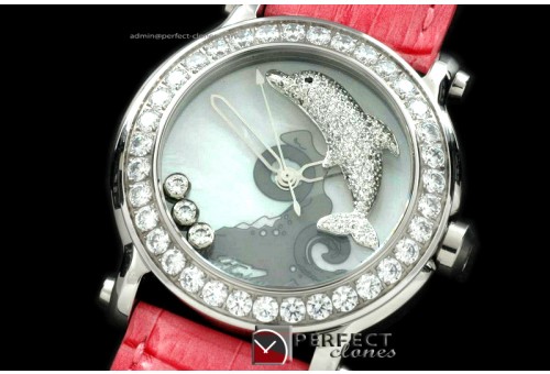 CP00051 Happy Sports Happy Dolphin SS/LE Diam White Swiss Quartz