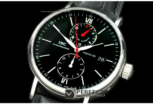 IWPT10022 Portofino Chrono SS/LE Black Asian 21J Faux Chrono