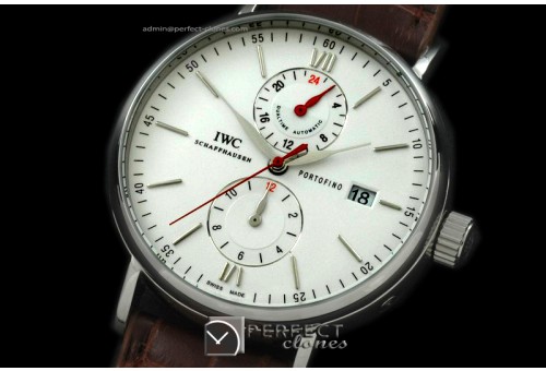 IWPT10021 Portofino Chrono SS/LE White Asian 21J Faux Chrono