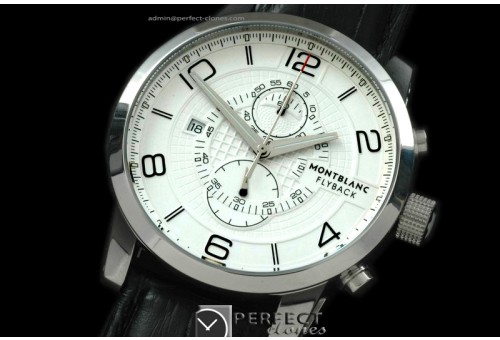 MB10041 Timewalker Flyback Chrono SS/LE White Quartz Chrono