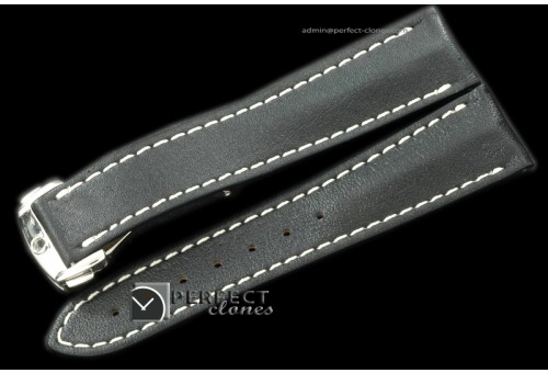 OMLE10009 Black Calf leather strap For 45.5mm PO C/W Clasp