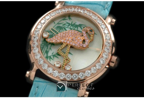 CP00064L Happy Sports Animal Kingdom RG/LE Diam White Swiss Qtz