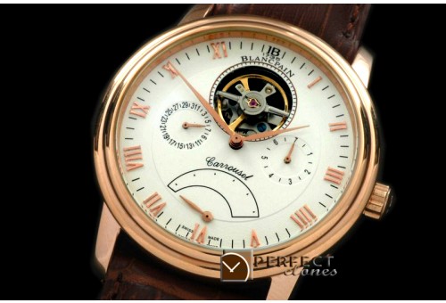 BP10056 Carrousel Tourbillon RG/LE White Asian 2813
