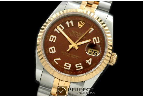 RDJMT01047 SS/YG Jubliee Brown Numeral Swiss Eta 2836-2