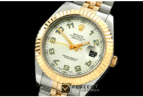 R41DJT00231 SS/YG Jubilee Fluted White Blue Num Asian Eta 2836-2