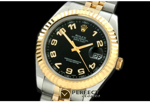 R41DJT00232 SS/YG Jubilee Fluted Black Gold Num Asian Eta 2836-2