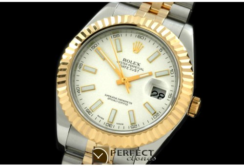 R41DJT00201 SS/YG Jubilee Fluted White Sticks Asian Eta 2836-2 2