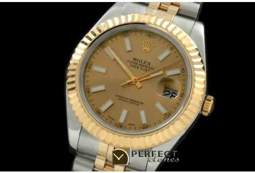 R41DJT00205 SS/YG Jubilee Fluted Gold Sticks Asian Eta 2836-2 2