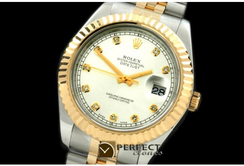 R41DJT00221 SS/YG Jubilee Fluted White Diamond Asian Eta 2836-2