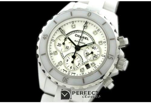 CHA00094 J12 Auto Chrono White Full Ceramic A-775Secs@3