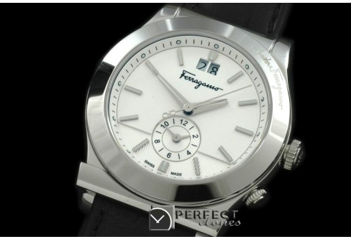 FGM10011 Men 1898 Series Duo Time SS/LE White Swiss Qtz /Boxset