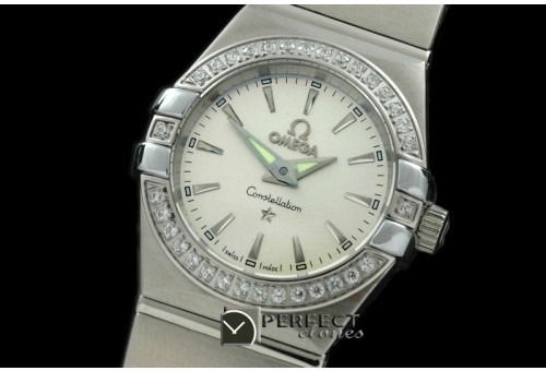 OMCOS00141D Double Eagle Ladies SS White Stk S-Qtz