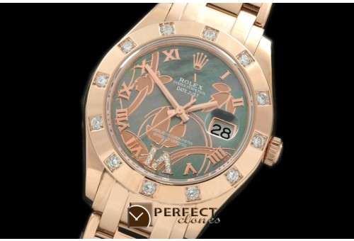 RLMPmFR06002 2011 Flora 12-Diam RG M-Green Swiss Eta 2836-2