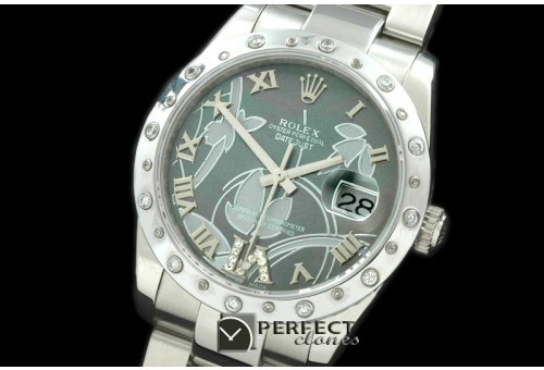 RDJMS06002 2011 Flora Oyster/Diam SS Matt Green Swiss Eta 2836-2