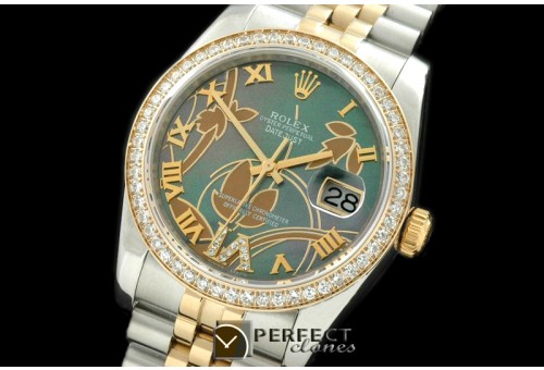 RDJMT06052 2011 Flora Jubilee/Diam SS/YG M-Green Swiss Eta 2836-
