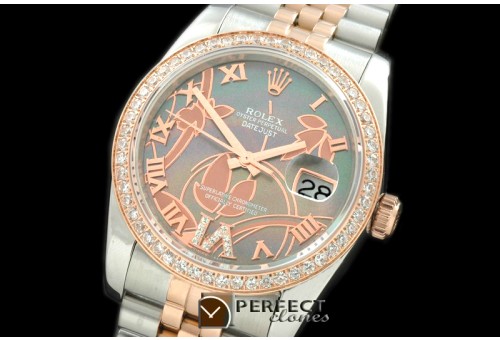 RDJMTR06052 2011 Flora Jubilee/Diam SS/RG M-Green Swiss Eta 2836