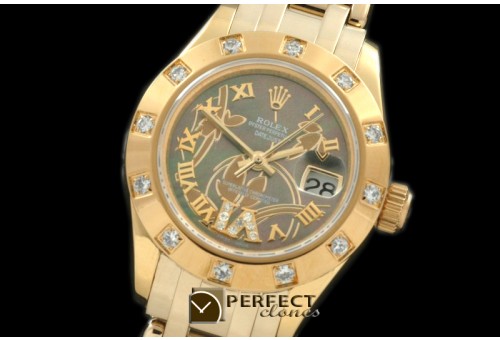 RLMPLF06002 2011 Flora 12-Diam YG M-Green Swiss Eta 2671-2