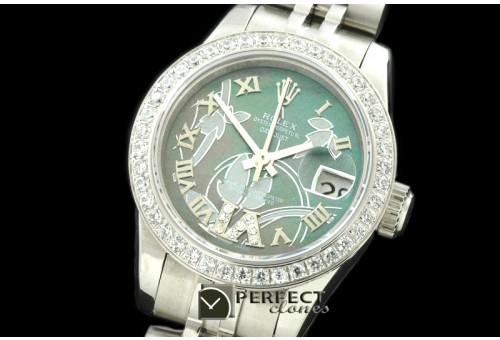 RDJLS06052 2011 Flora Jubilee/Diam SS M-Green Swiss Eta 2671-2