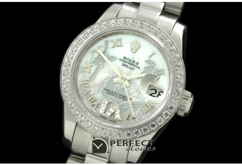 RDJLS06021 2011 Flora Pres/Diam SS P-White Swiss Eta 2671-2