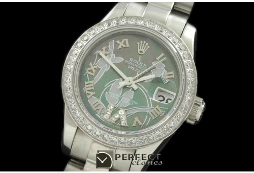 RDJLS06022 2011 Flora Pres/Diam SS M-Green Swiss Eta 2671-2