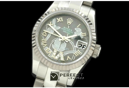 RDJLS06072 2011 Flora Oyster/Fluted SS M-Green Swiss Eta 2671-2