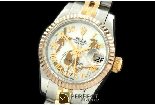 RDJLT06041 2011 Flora Jubilee/Fluted SS/YG P-White Swiss Eta 267