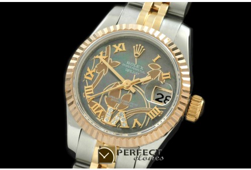 RDJLT06042 2011 Flora Jubilee/Fluted SS/YG M-Green Swiss Eta 267