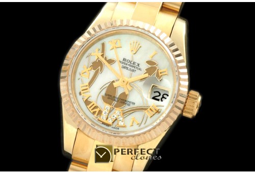 RDJLF06071 2011 Flora Oyster/Fluted YG P-White Swiss Eta 2671-2