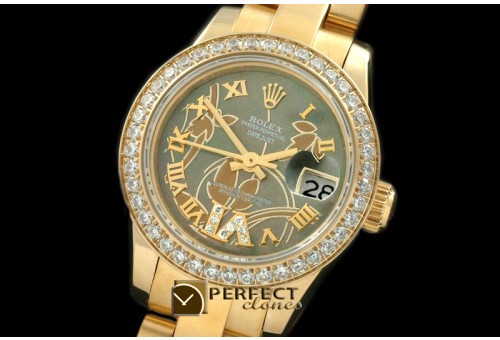 RDJLF06082 2011 Flora Oyster/Diam YG M-Green Swiss Eta 2671-2