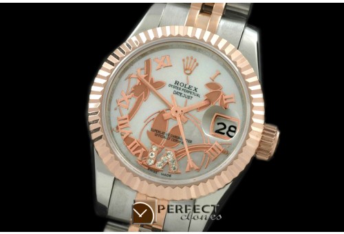 RDJLTR06041 2011 Flora Jubilee/Fluted SS/RG P-White Swiss Eta 26