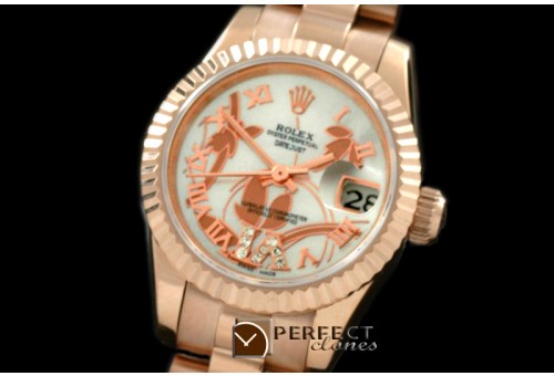 RDJLFR06011 2011 Flora Pres/Fluted RG P-White Swiss Eta 2671-2