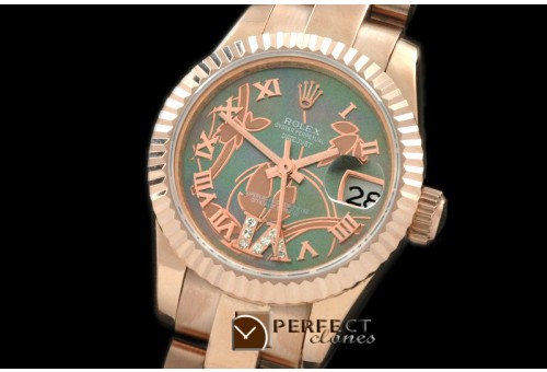 RDJLFR06072 2011 Flora Oyster/Fluted RG M-Green Swiss Eta 2671-2