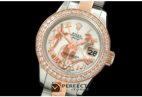 RDJLTR06081 2011 Flora Oyster/Diam SS/RG P-White Swiss Eta 2671-
