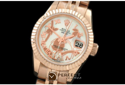 RDJLFR06041 2011 Flora Jubilee/Fluted RG P-White Swiss Eta 2671-