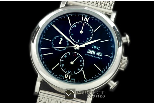 IWPT10027M Portofino Chrono SS/ME Black Asian 21J Faux Chrono