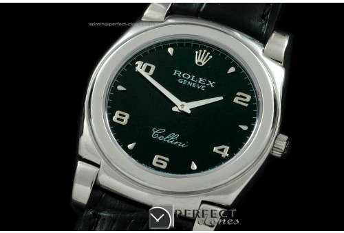RLC00127 Cellini SS/LE Black Num Swiss Quartz