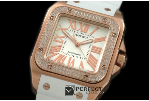 CARS00037WT Santos 10Mid RG/RU/DIAM Wht Swiss 2671