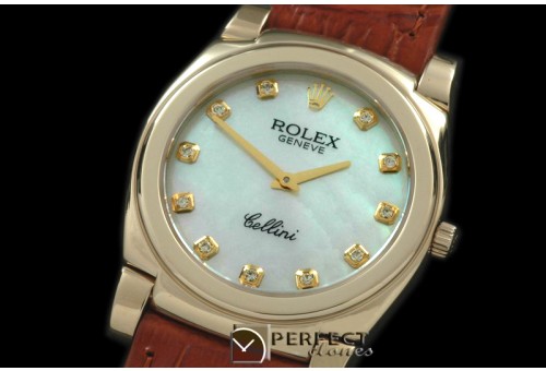 RLC00213 Cellini YG/LE MOP White Diam Swiss Quartz