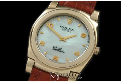 RLC00223 Cellini YG/LE MOP White Numeral Swiss Quar