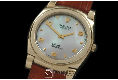 RLC00224 Cellini YG/LE MOP Pink Numeral Swiss Quart