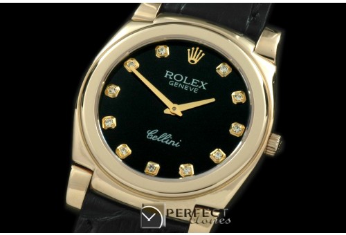 RLC00217 Cellini YG/LE Black Diam Swiss Quartz