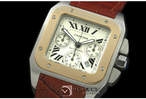 CARS00002 Santos 10Chrono SS/YG/LE White Asian7753