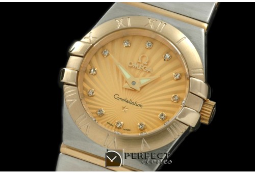 OMCO00038 Double Eagle Ladies SS/YG/TT Gold S-Qtz